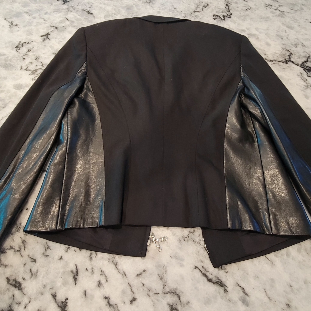 Escada Women's Black Jacket with Leather Accents - Picture 6 of 7